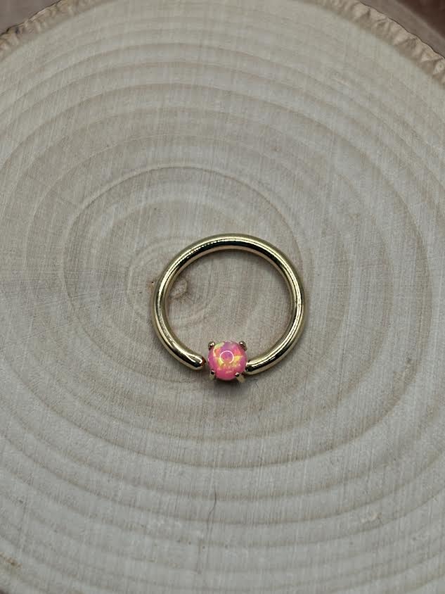 Fixed Gem ring- Hot Pink opal- from Leroi