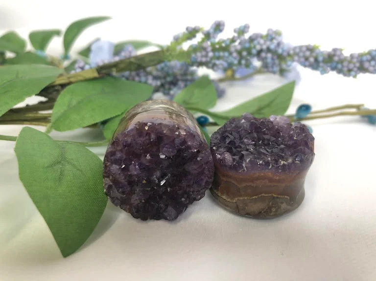 Amethyst Druzy Plugs from Diablo Organics