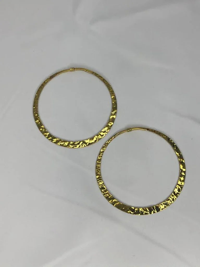 Hammered Brass Hoops from Diablo Organics