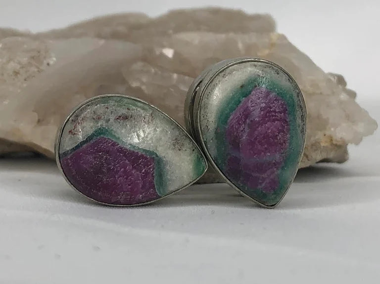 ruby fuchsite stone earrings