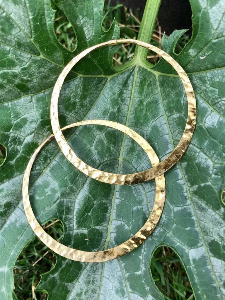 Hammered Brass Hoops from Diablo Organics
