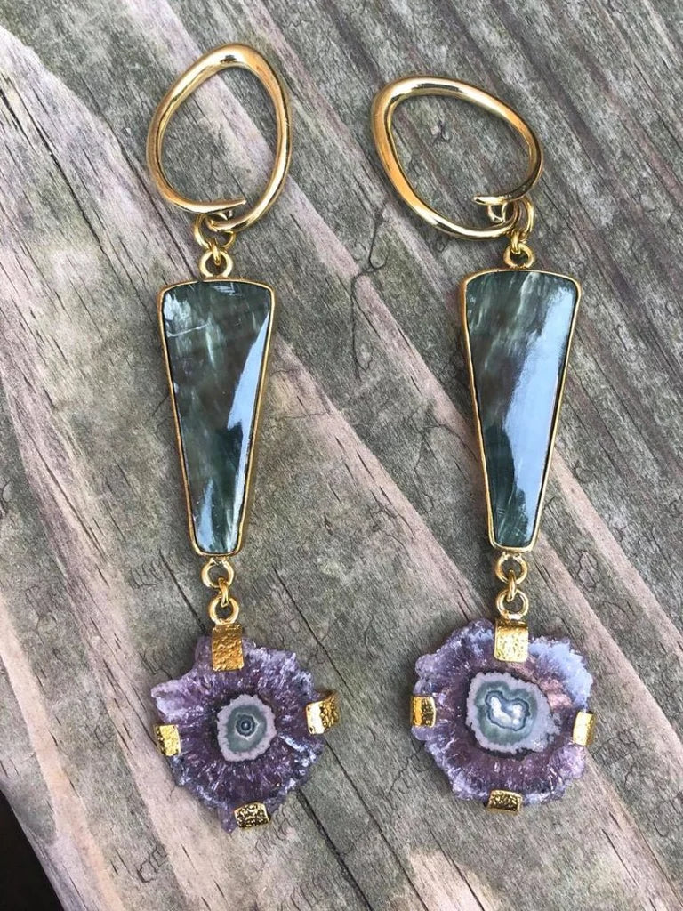 Stalactite & Seraphinite dangles from Diablo Organics