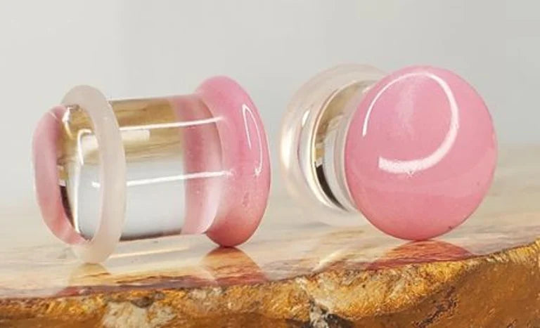 Color front plugs- pink- from gorilla glass