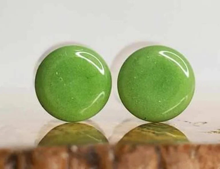Color front plugs- olive- from gorilla glass