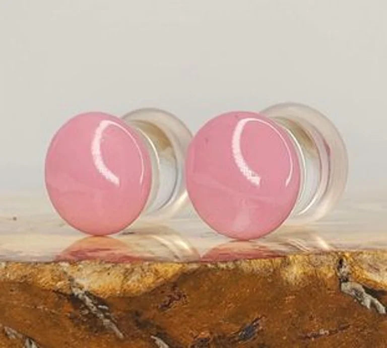 Color front plugs- pink- from gorilla glass