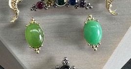 jade stone on left, chrysoprase on right