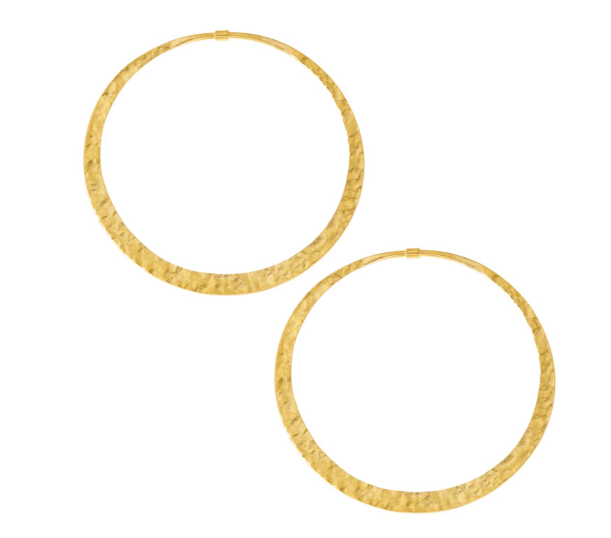 Hammered Brass Hoops from Diablo Organics