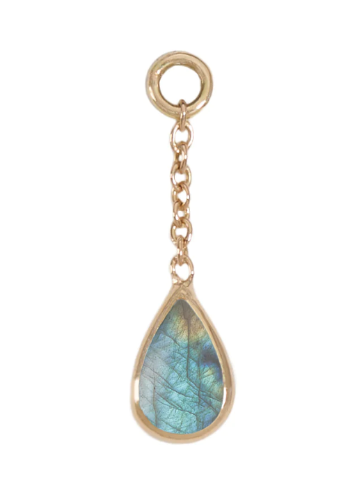 Labradorite teardrop charm from Golden Arowana