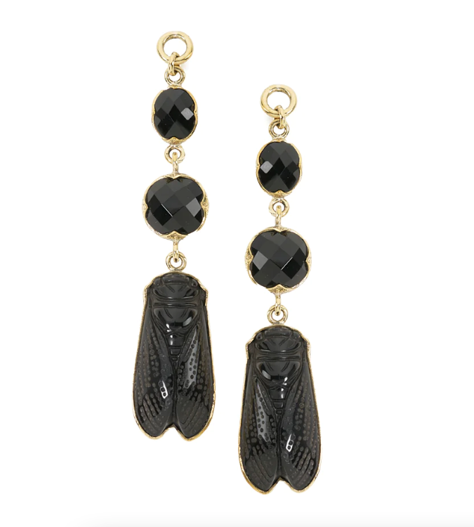 Faceted Black Obsidian Cicada from Diablo Organics