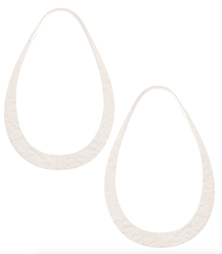 Hammered tear drop hoops from Diablo Organics