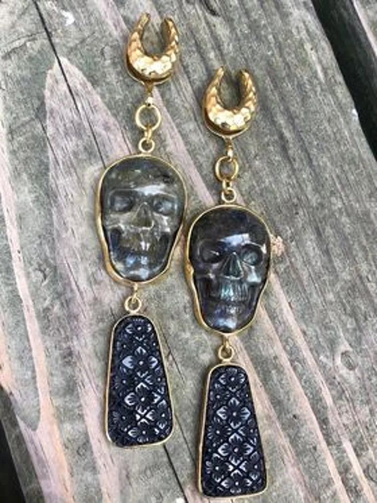 Labradorite skull dangles from Diablo Organics
