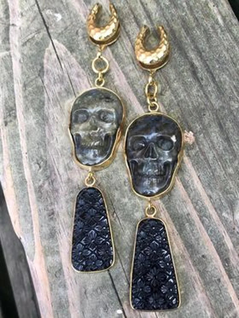 Labradorite skull dangles from Diablo Organics