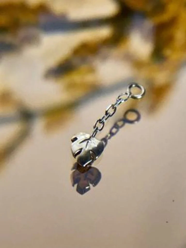monstera leaf jewelry charm