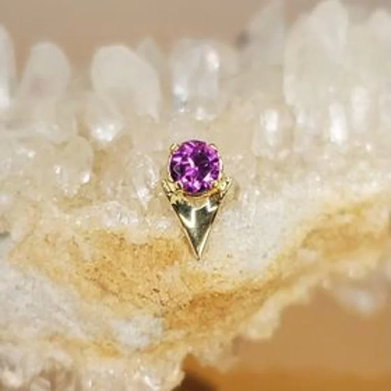 Rhodolite yellow gold earring jewelry