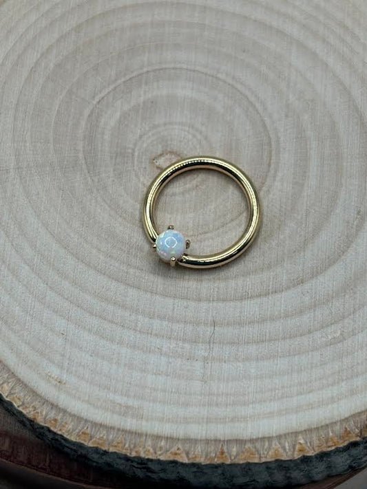 Fixed Gem ring- White opal - from Leroi