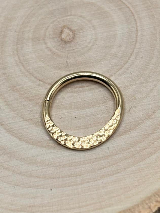 Smashed & Hammered Ring- Yellow Gold