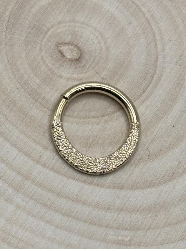 Smashed & Stippled Ring- Yellow Gold