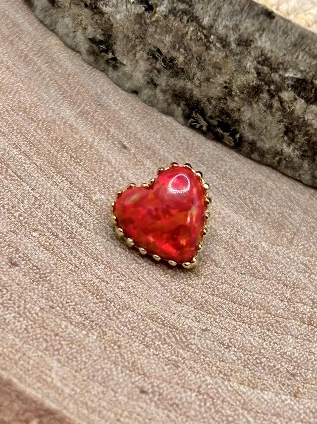 Red opal heart