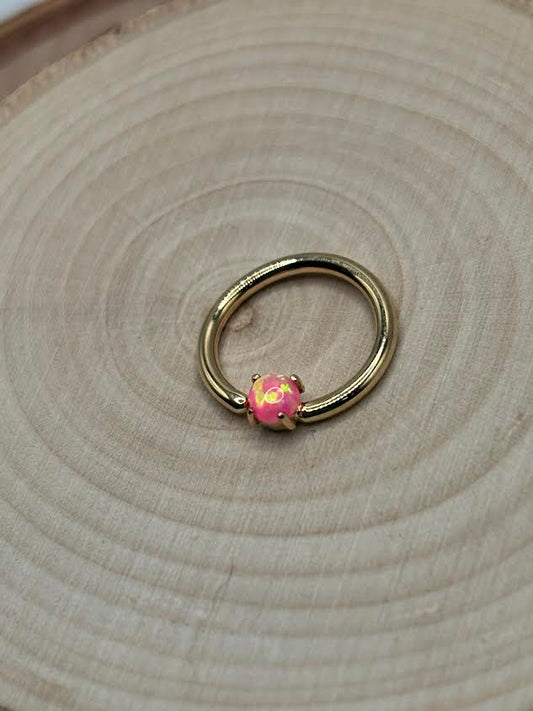 Fixed Gem ring- Hot Pink opal- from Leroi