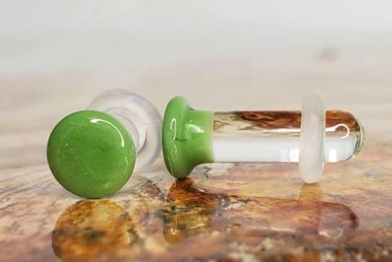 Color front plugs- olive- from gorilla glass