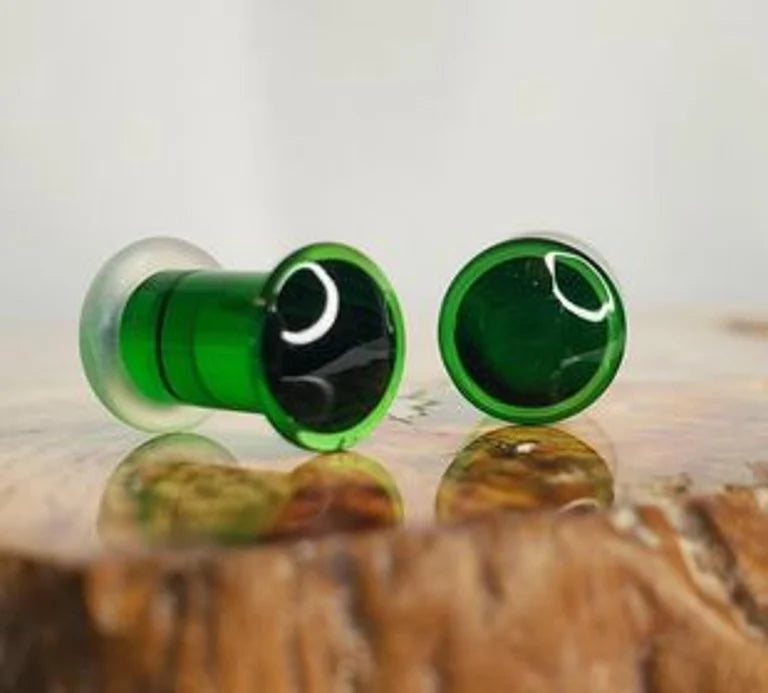 Simple plugs- emerald- from Gorilla glass