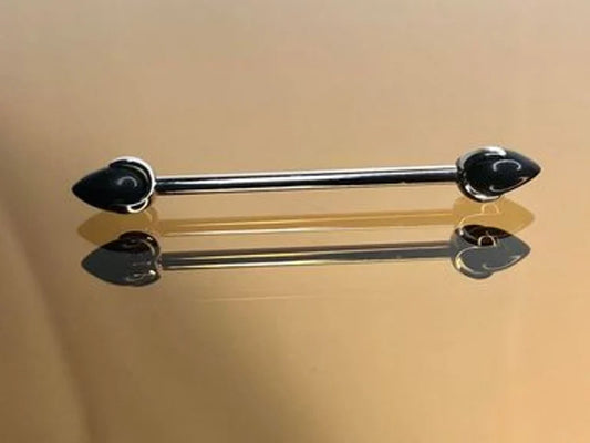 Onyx bullet industrial bar from Peoples Jewelry