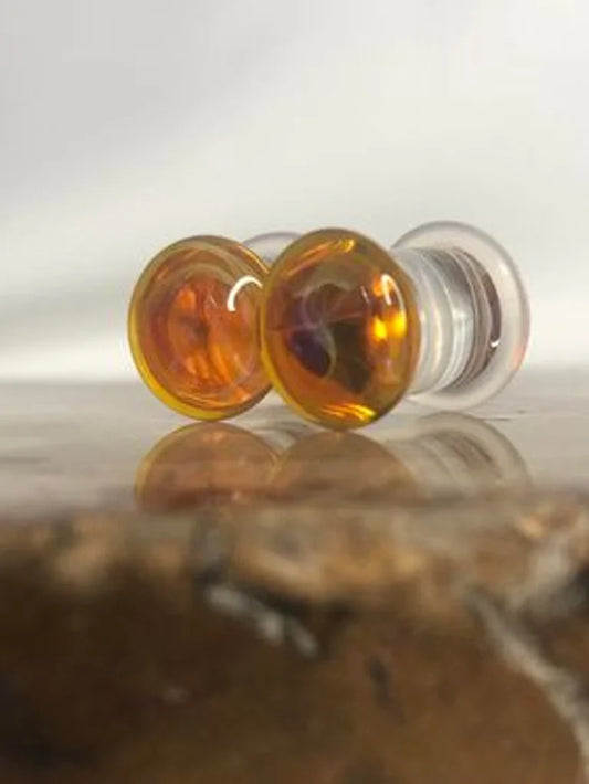 Color front plugs- Amber/Purple- from gorilla glass