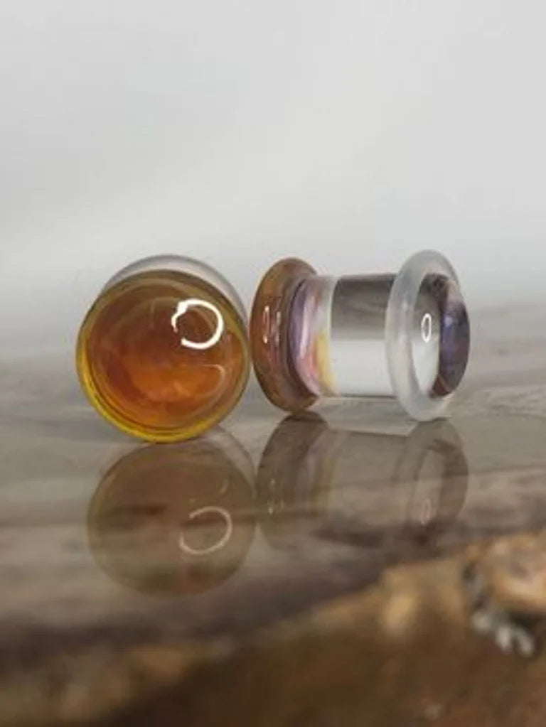 Color front plugs- Amber/Purple- from gorilla glass