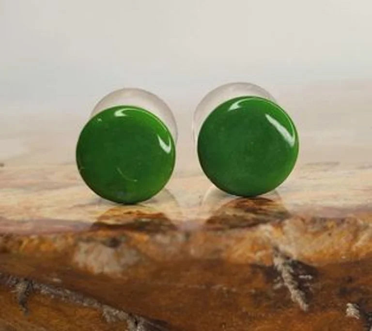 Color front plugs- Jade- from Gorilla glass