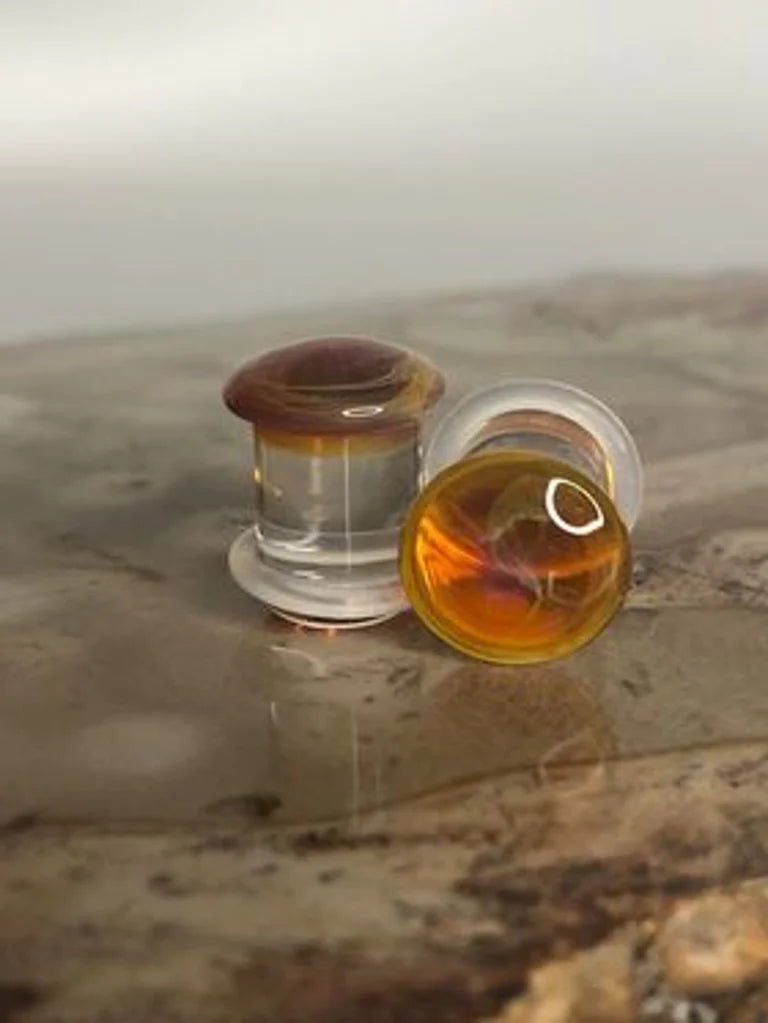 Color front plugs- Amber/Purple- from gorilla glass