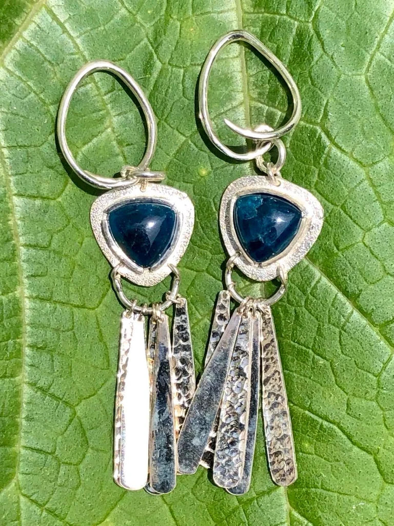 Apatite stone dangle earrings